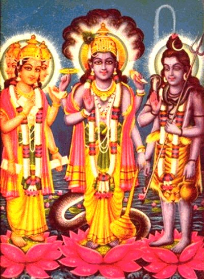 Trimurti: Brahma, Visnú y Siva